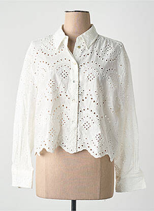 Chemisier manches longues manches longues blanc ONLY femme