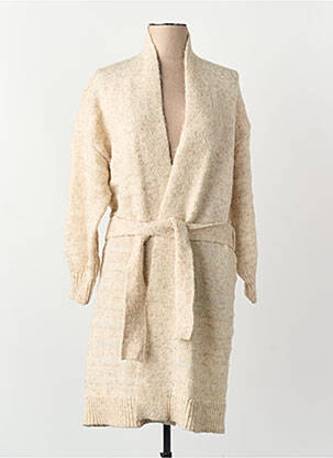 Gilet manches longues col v beige ONLY femme