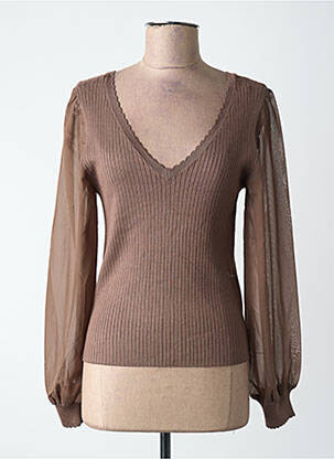 Pull manches longues manches longues marron ONLY femme