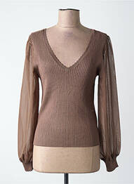 Pull manches longues manches longues marron ONLY femme