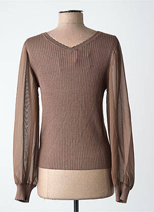 Pull manches longues manches longues marron ONLY femme