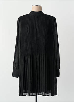 Robe mi-longue manches longues manches longues noir VILA femme