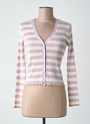 Gilet manches longues violet MANGO femme