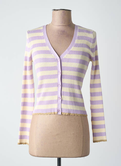 Gilet manches longues violet MANGO femme