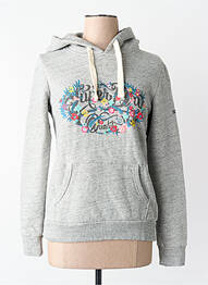 Sweat-shirt à capuche gris SUPERDRY femme