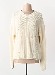 Pull col rond blanc ONLY femme