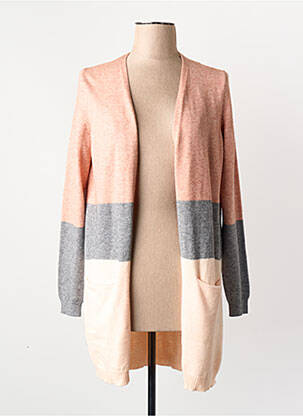 Gilet manches longues col v rose ONLY femme