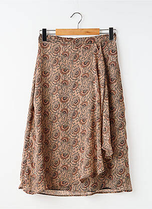 Jupe mi-longue marron MORGAN femme