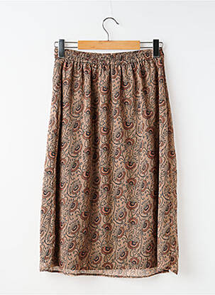 Jupe mi-longue marron MORGAN femme