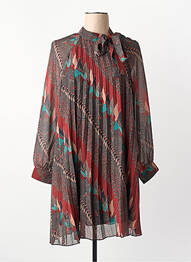 Robe mi-longue marron MOLLY BRACKEN femme