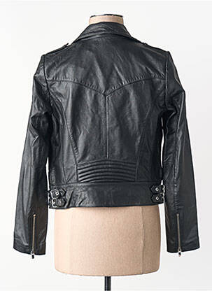 Veste en cuir noir NAF NAF femme