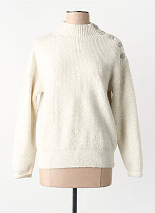 Pull col roulé beige MORGAN femme