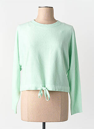 Pull col v manches longues vert ONLY femme