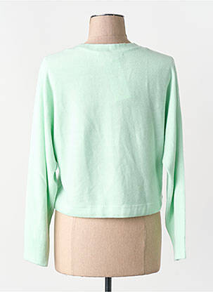 Pull col v manches longues vert ONLY femme