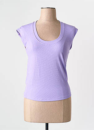 T-shirt violet MANGO femme