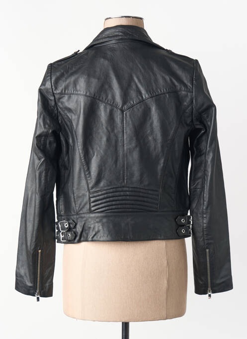 Veste en cuir noir NAF NAF femme