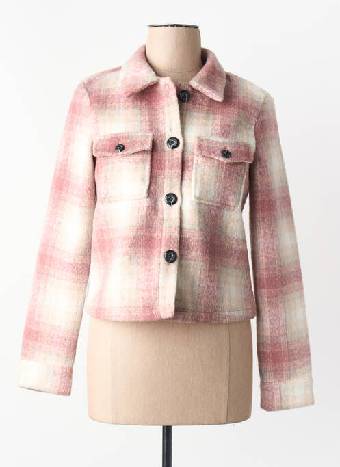 Manteau court rose ONLY femme