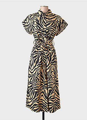 Robe longue marron MANGO femme