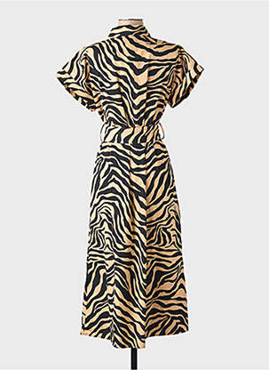 Robe longue marron MANGO femme