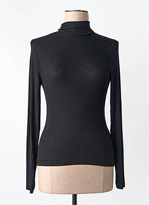 Pull col roulé manches longues manches longues noir ONLY femme