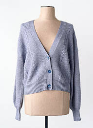 Gilet manches longues col v gris ONLY femme