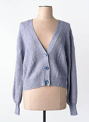 Gilet manches longues col v gris ONLY femme