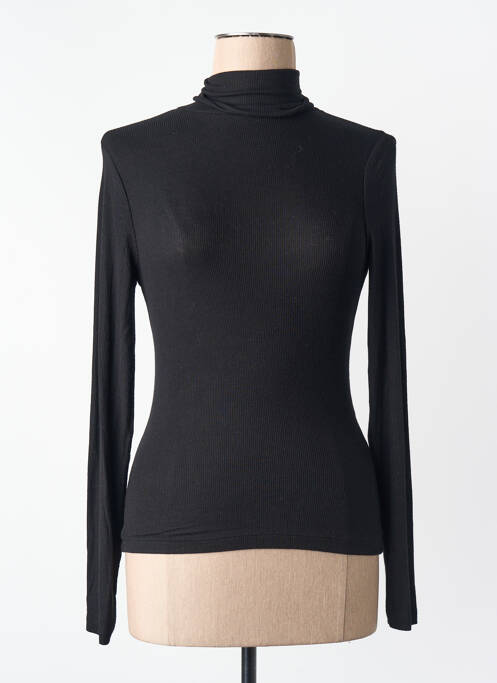 Pull col roulé manches longues manches longues noir ONLY femme