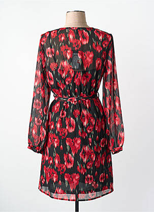 Robe mi-longue manches longues manches longues rouge ONLY femme