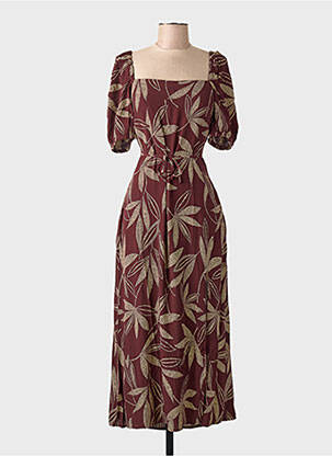 Robe longue marron MANGO femme