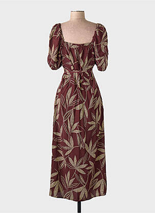 Robe longue marron MANGO femme