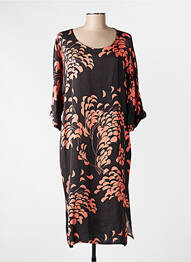 Robe mi-longue orange AMELIE & AMELIE femme