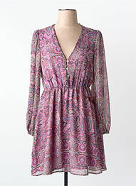 Robe mi-longue violet MANGO femme