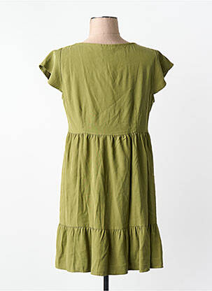 Robe courte col v vert ONLY femme