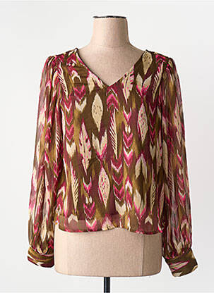 Chemisier manches longues manches longues marron ONLY femme