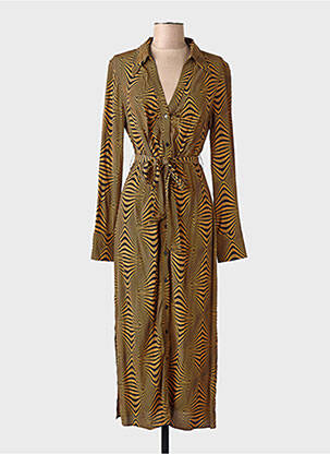 Robe longue marron MANGO femme