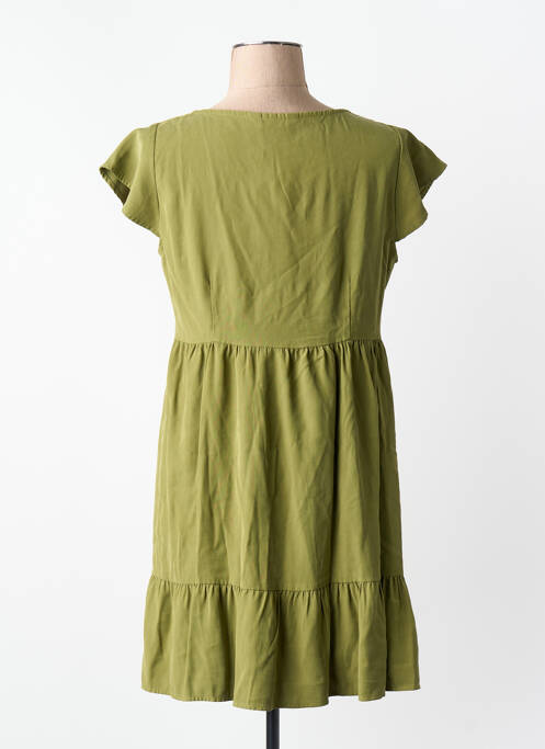 Robe courte col v vert ONLY femme
