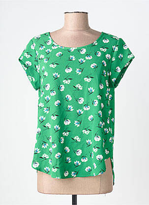 Chemisier coupe droite manches courtes vert ONLY femme