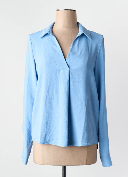 Chemisier coupe droite manches longues bleu VERO MODA femme