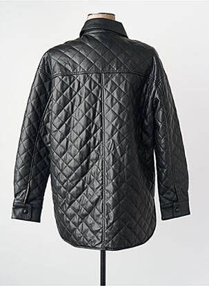 Veste en cuir noir MANGO femme