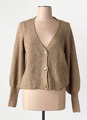 Gilet manches longues manches longues marron ONLY femme