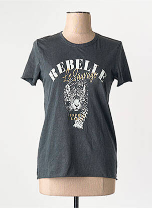 T-shirt col rond manches courtes noir ONLY femme