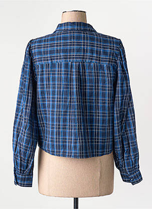 Chemisier coupe droite manches longues bleu ONLY femme