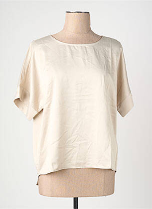 Blouse col rond beige VERO MODA femme
