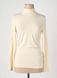 Pull col roulé coupe droite manches longues beige VERO MODA femme