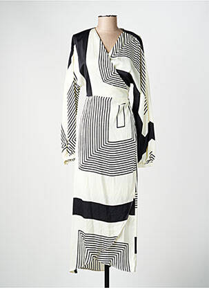 Robe longue beige MANGO femme