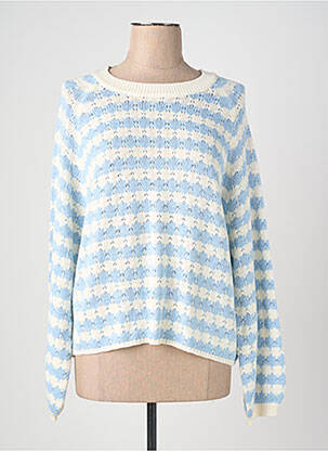 Pull col rond bleu JACQUELINE DE YONG femme