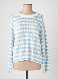 Pull col rond bleu JACQUELINE DE YONG femme