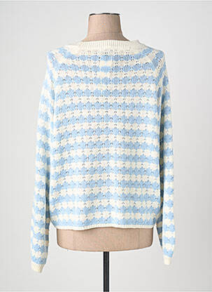 Pull col rond bleu JACQUELINE DE YONG femme
