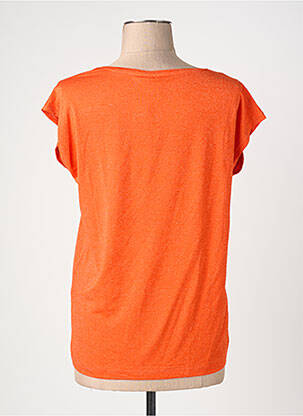 T-shirt col rond orange PIECES femme