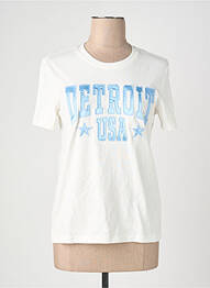 T-shirt col rond manches courtes blanc ONLY femme